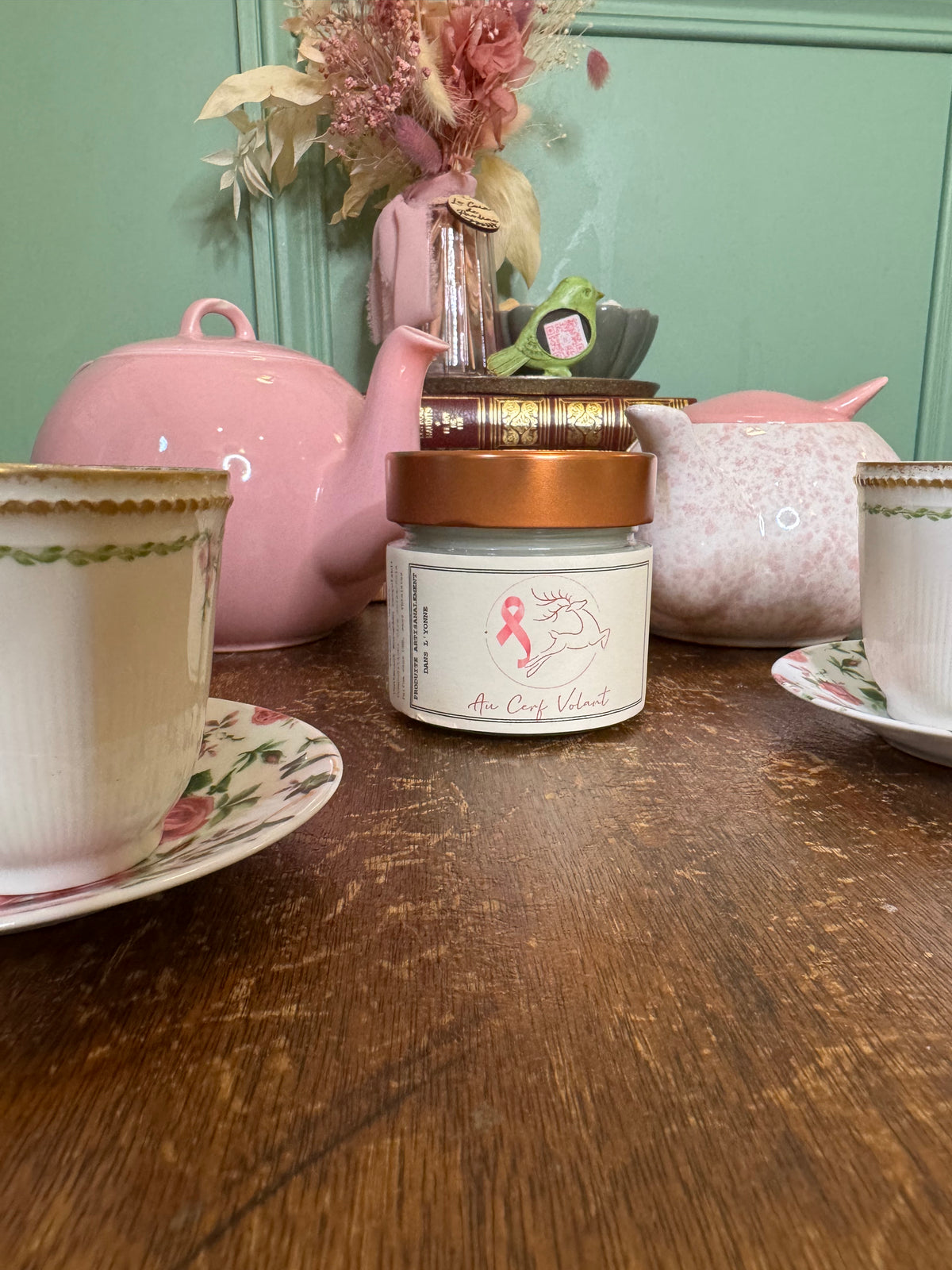 campagne octobre rose, bougie locale, végétale et parfumée, sans cmr, yonne, chablis