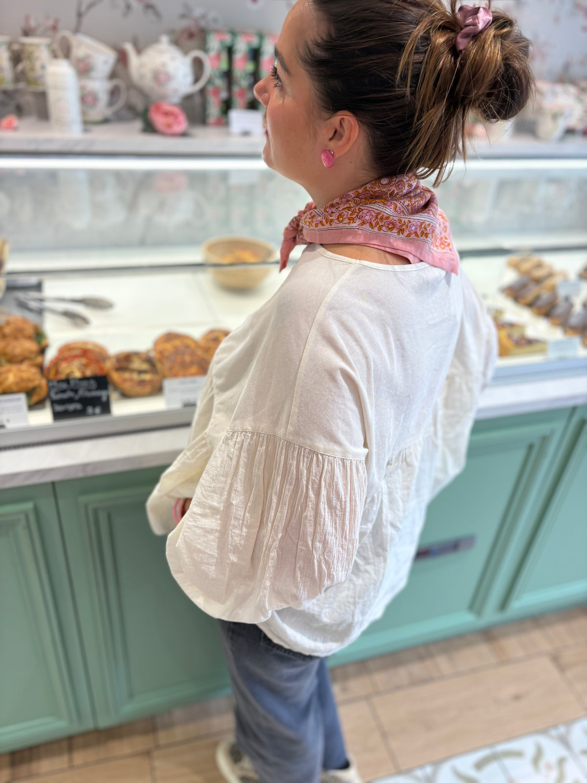 mini foulard coton, imprimé print block, made in india, auxerre, chablis, accessoire bohème femme, mode femme auxerre, concept store auxerre