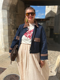 veste denim et velours, disponible au cerf volant auxerre